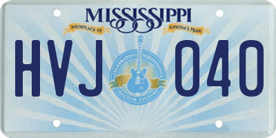 MS license plate HVJ040
