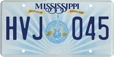 MS license plate HVJ045