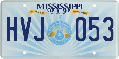 MS license plate HVJ053