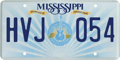 MS license plate HVJ054
