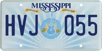 MS license plate HVJ055