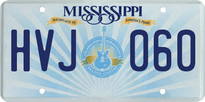 MS license plate HVJ060