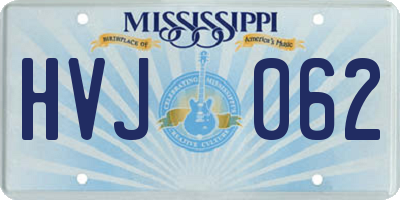 MS license plate HVJ062