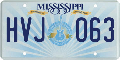MS license plate HVJ063