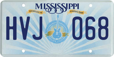 MS license plate HVJ068