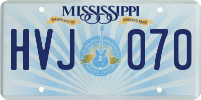 MS license plate HVJ070