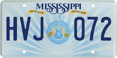 MS license plate HVJ072