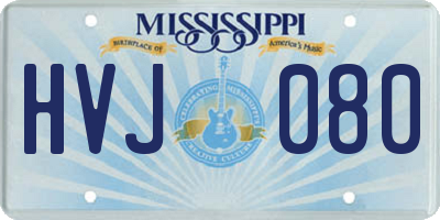 MS license plate HVJ080