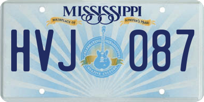 MS license plate HVJ087