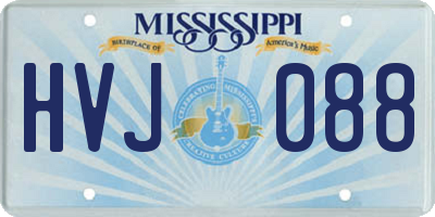 MS license plate HVJ088