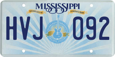 MS license plate HVJ092