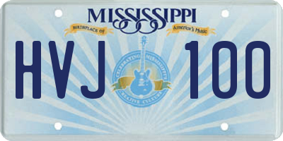 MS license plate HVJ100