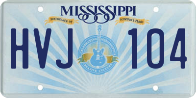 MS license plate HVJ104
