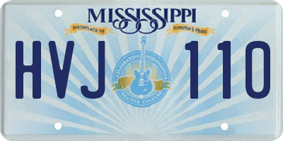 MS license plate HVJ110