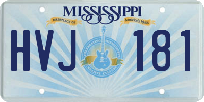 MS license plate HVJ181