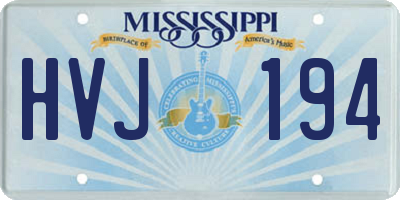 MS license plate HVJ194
