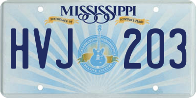 MS license plate HVJ203
