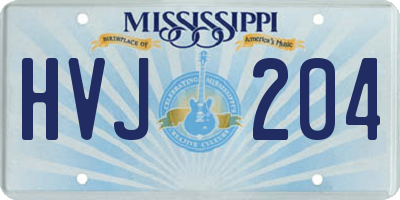 MS license plate HVJ204
