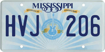 MS license plate HVJ206