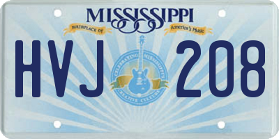 MS license plate HVJ208