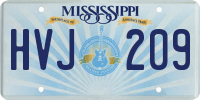 MS license plate HVJ209