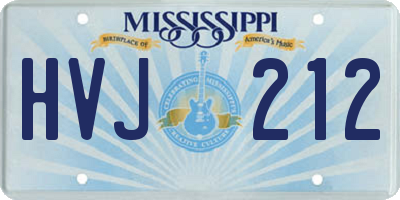 MS license plate HVJ212