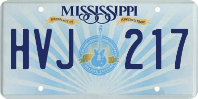 MS license plate HVJ217