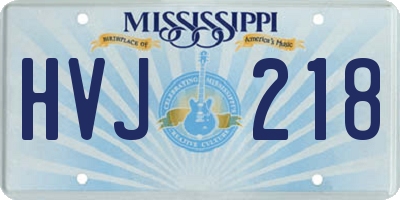 MS license plate HVJ218