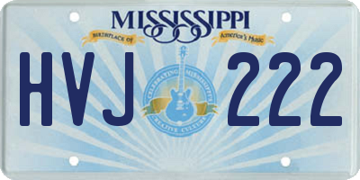 MS license plate HVJ222