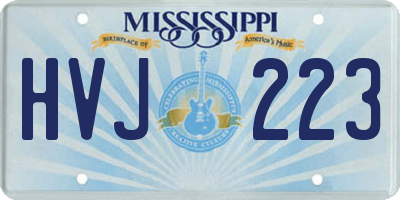 MS license plate HVJ223