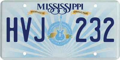 MS license plate HVJ232