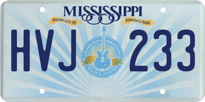 MS license plate HVJ233
