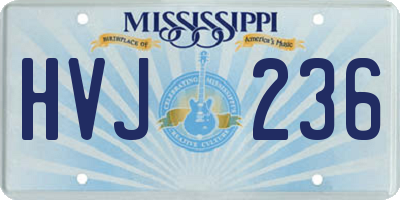 MS license plate HVJ236