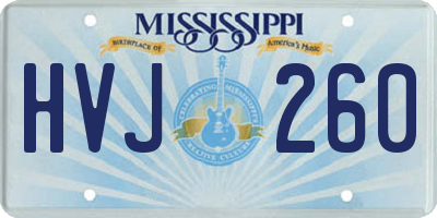 MS license plate HVJ260