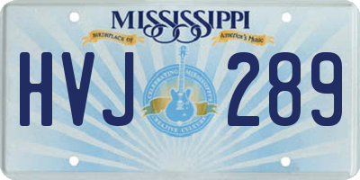 MS license plate HVJ289