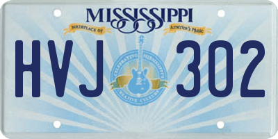 MS license plate HVJ302