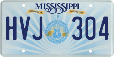 MS license plate HVJ304