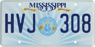 MS license plate HVJ308