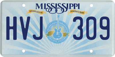 MS license plate HVJ309