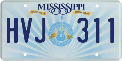 MS license plate HVJ311