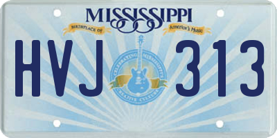 MS license plate HVJ313