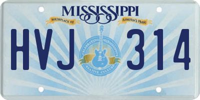 MS license plate HVJ314