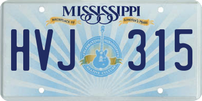 MS license plate HVJ315