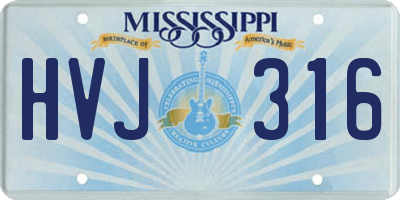 MS license plate HVJ316