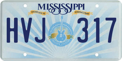 MS license plate HVJ317