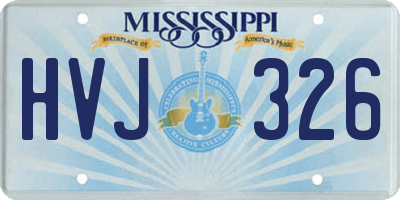 MS license plate HVJ326