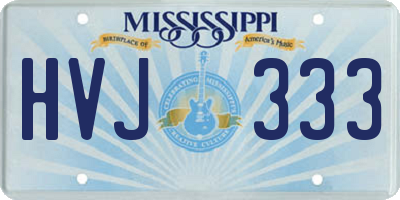 MS license plate HVJ333