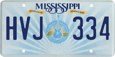 MS license plate HVJ334