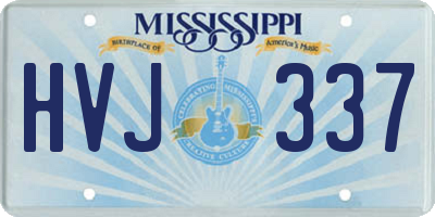 MS license plate HVJ337