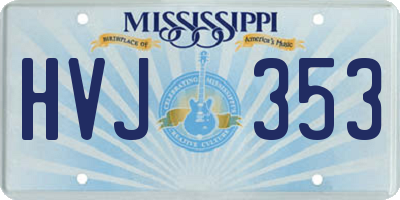 MS license plate HVJ353